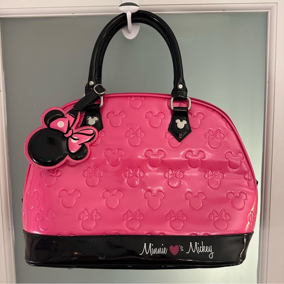 Loungefly Disney Mickey ❤️’s Minnie embossed bowling Bag purse - Picture 1 of 14